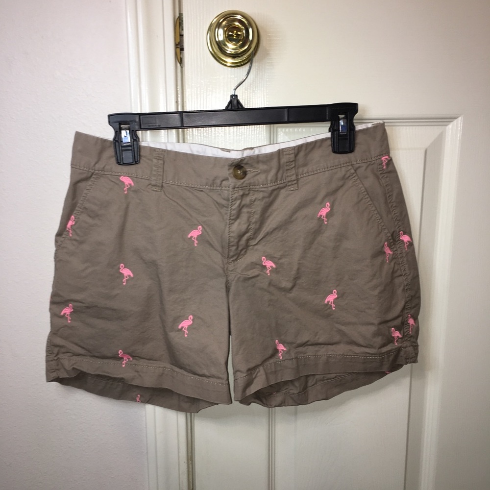 Old Navy Embroidered Flamingos Shorts